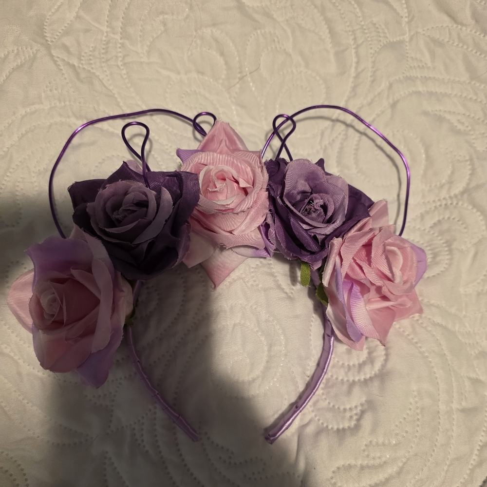 Pink And Purple Floral Minnie Ears